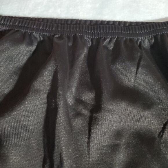 Vintage Half Slip Skirt SHINY BLACK SATIN Nylon Lingerie WOMEN'S MEDIUM - Picture 6 of 7